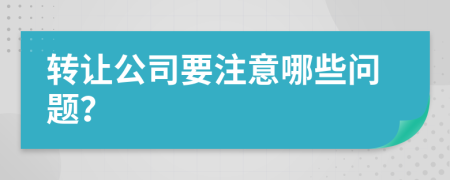 转让公司要注意哪些问题？