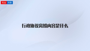 行政协议离婚内容是什么