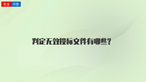 判定无效投标文件有哪些?