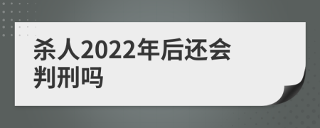 杀人2022年后还会判刑吗