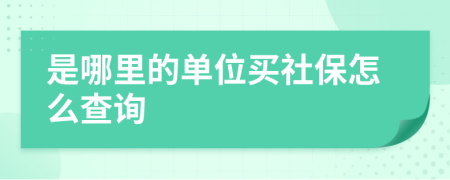 是哪里的单位买社保怎么查询