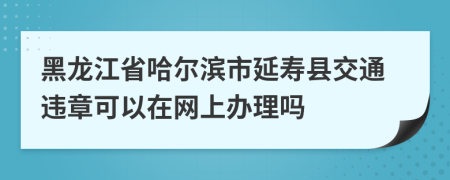 黑龙江省哈尔滨市延寿县交通违章可以在网上办理吗