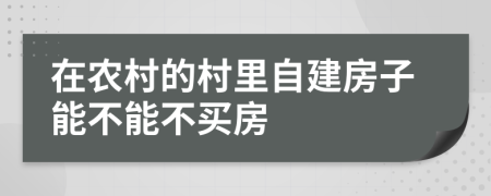 在农村的村里自建房子能不能不买房