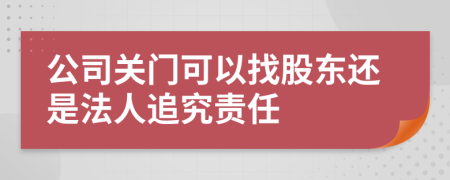 公司关门可以找股东还是法人追究责任