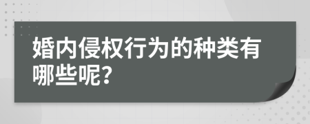 婚内侵权行为的种类有哪些呢？