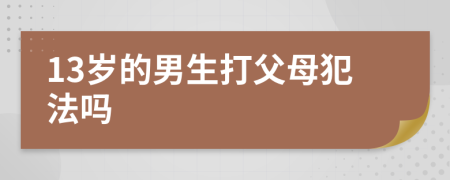13岁的男生打父母犯法吗