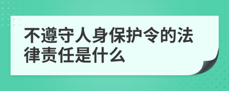 不遵守人身保护令的法律责任是什么