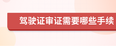 驾驶证审证需要哪些手续