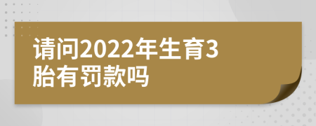 请问2022年生育3胎有罚款吗