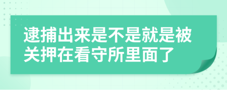 逮捕出来是不是就是被关押在看守所里面了