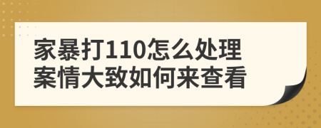 家暴打110怎么处理案情大致如何来查看