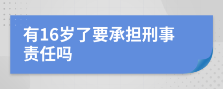 有16岁了要承担刑事责任吗