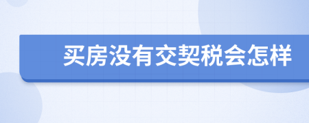 买房没有交契税会怎样