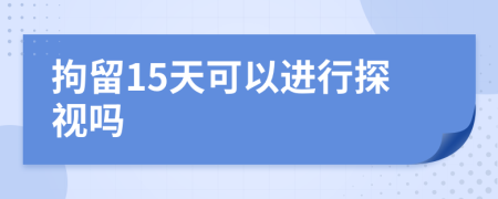 拘留15天可以进行探视吗