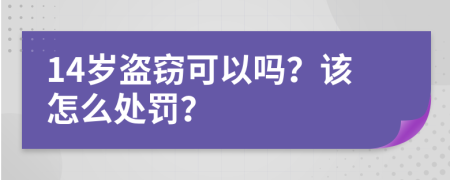 14岁盗窃可以吗？该怎么处罚？