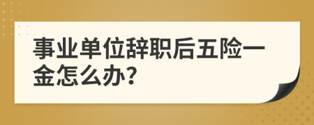 事业单位辞职后五险一金怎么办？