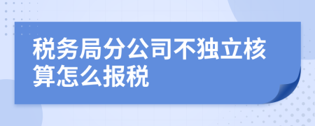 税务局分公司不独立核算怎么报税