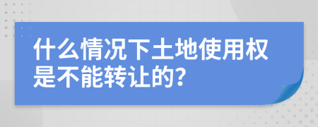 什么情况下土地使用权是不能转让的？