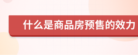 什么是商品房预售的效力