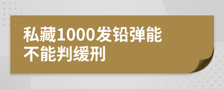 私藏1000发铅弹能不能判缓刑