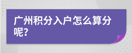 广州积分入户怎么算分呢？