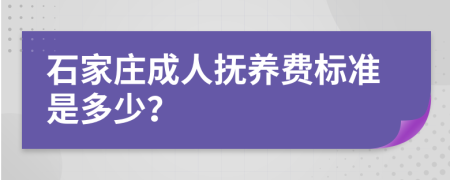 石家庄成人抚养费标准是多少？