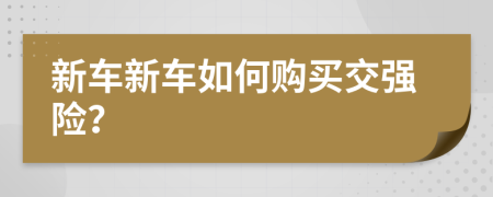 新车新车如何购买交强险？