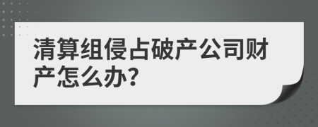 清算组侵占破产公司财产怎么办？