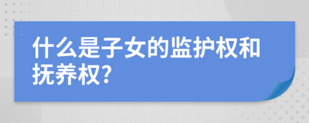 什么是子女的监护权和抚养权?