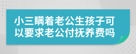 小三瞒着老公生孩子可以要求老公付抚养费吗