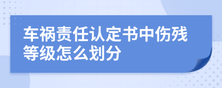 车祸责任认定书中伤残等级怎么划分