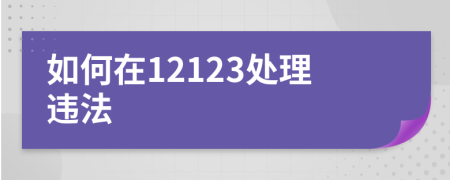 如何在12123处理违法