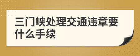 三门峡处理交通违章要什么手续