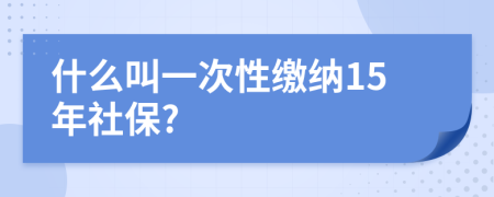 什么叫一次性缴纳15年社保?