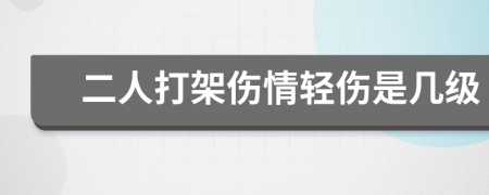 二人打架伤情轻伤是几级