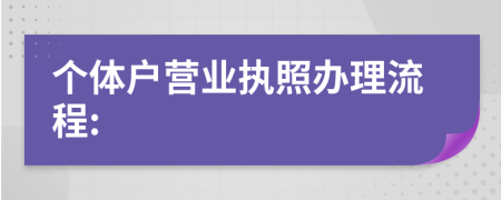 个体户营业执照办理流程: