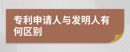 专利申请人与发明人有何区别