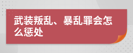 武装叛乱、暴乱罪会怎么惩处