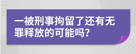 一被刑事拘留了还有无罪释放的可能吗？