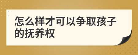 怎么样才可以争取孩子的抚养权