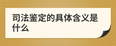 司法鉴定的具体含义是什么
