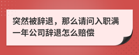 突然被辞退，那么请问入职满一年公司辞退怎么赔偿