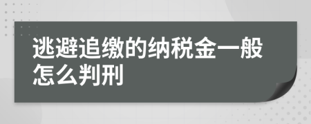 逃避追缴的纳税金一般怎么判刑