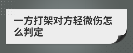 一方打架对方轻微伤怎么判定
