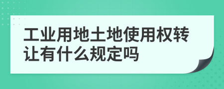 工业用地土地使用权转让有什么规定吗