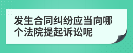 发生合同纠纷应当向哪个法院提起诉讼呢