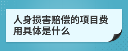 人身损害赔偿的项目费用具体是什么