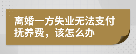 离婚一方失业无法支付抚养费，该怎么办