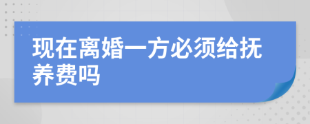 现在离婚一方必须给抚养费吗