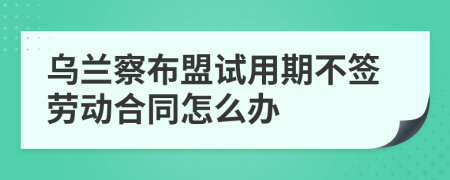 乌兰察布盟试用期不签劳动合同怎么办